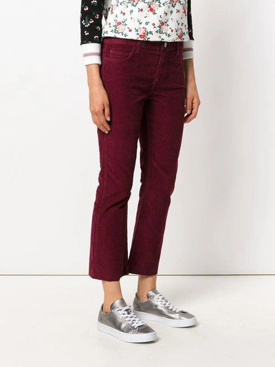 Shop Current Elliott Cropped Corduroy Trousers In Red