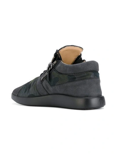 Shop Giuseppe Zanotti Design Runner Studs Mid-top Sneakers - Black