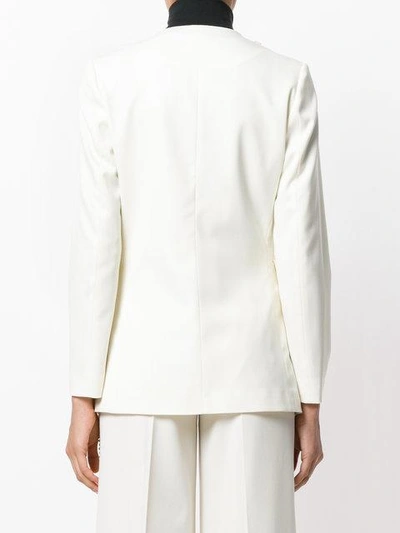 Shop Mm6 Maison Margiela Contrast Suit Jacket - White