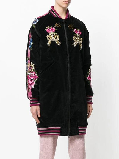 Shop As65 Long Embroidered Bomber Jacket