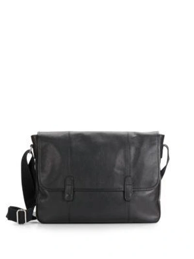 Shop Cole Haan Leather Messenger Bag In Black