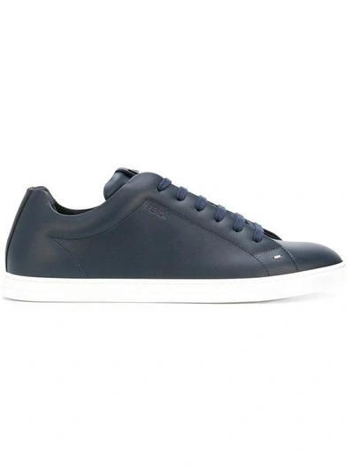 Shop Fendi Bag Bugs Lace-up Sneakers - Blue