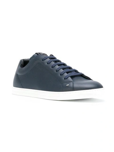 Shop Fendi Bag Bugs Lace-up Sneakers - Blue