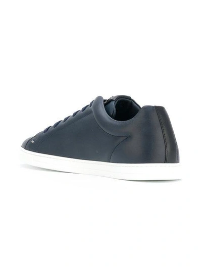 Shop Fendi Bag Bugs Lace-up Sneakers - Blue