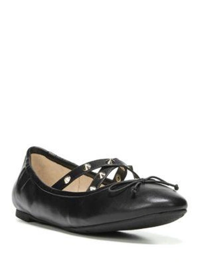 Shop Circus By Sam Edelman Cayenne Leather Stud Ballet Flats In Black