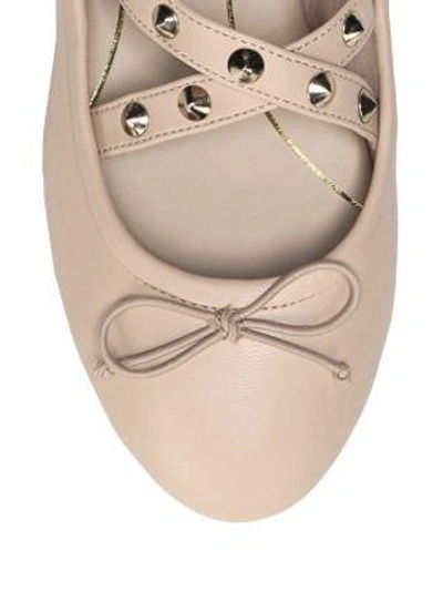 Shop Circus By Sam Edelman Cayenne Leather Stud Ballet Flats In Black