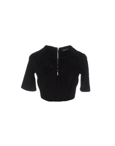 Shop Theperfext Solid Color Shirts & Blouses In Black