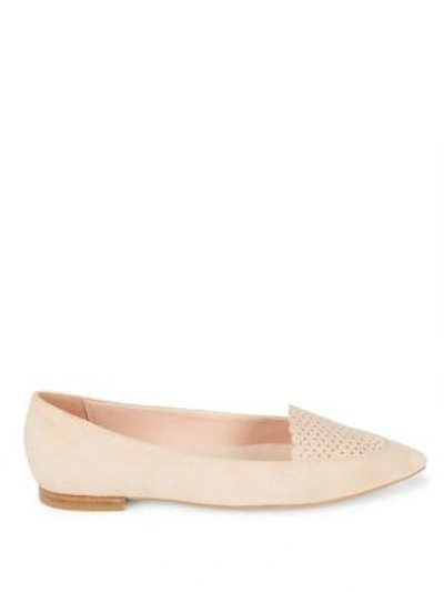 Shop Cole Haan Suede Point Toe Flats In Canyon Rose