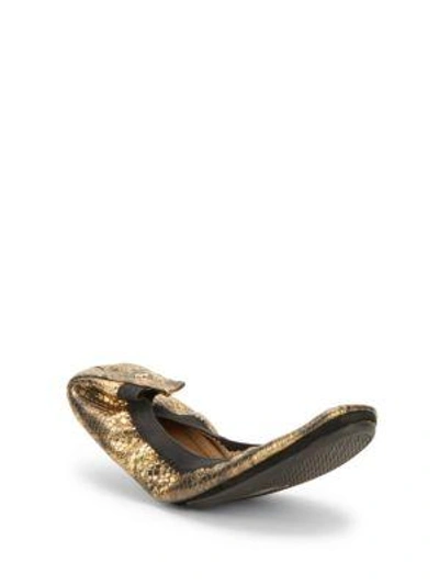 Shop Yosi Samra Dress Embossed Ballet Flats In Black