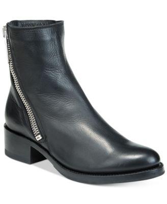 frye block heel leather booties