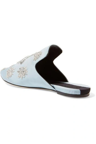 Shop Sanayi313 Ragno Embroidered Faille Slippers