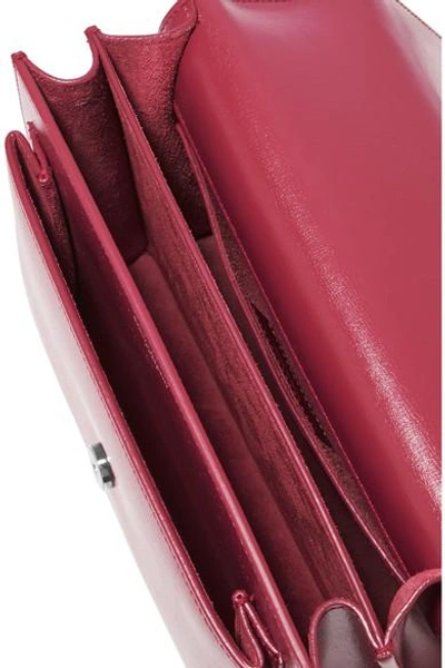 Shop Saint Laurent Sunset Medium Textured-leather Shoulder Bag In Red