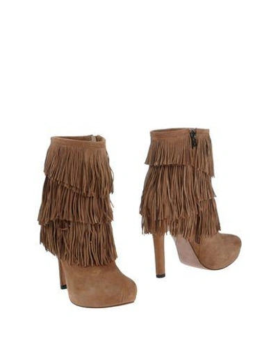 Shop Pura López Ankle Boot In Camel
