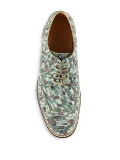 Shop Cole Haan Lunargrand Suede Wingtip Brogues In Green Mosaic