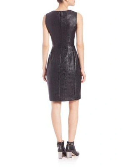 Shop Bcbgmaxazria Livie Quilted Faux-leather Dress In Black