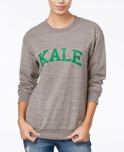 Shop Sub_urban Riot Kale Graphic Sweatshirt In Heather Grey/ Green