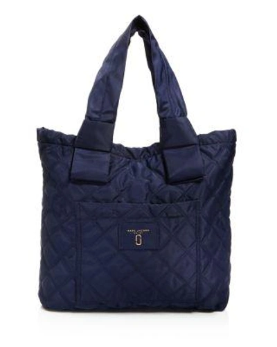 Shop Marc Jacobs Knot Quilted Nylon Tote In Midnight Blue