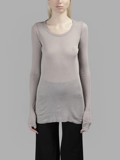 Rick Owens Long-line T-shirt In Grey