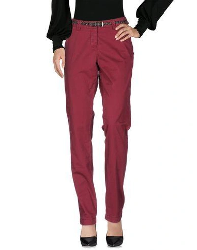 Shop Maison Scotch Casual Pants In Maroon