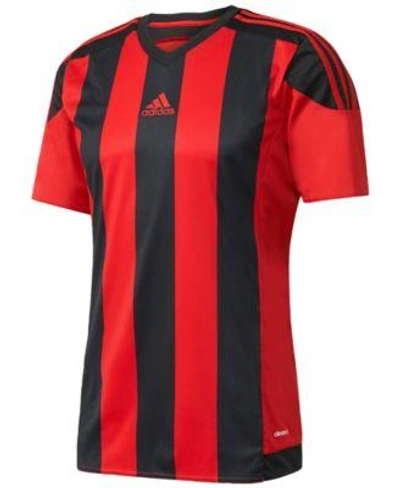 Shop Adidas Originals Adidas Men's Climacool Striped Soccer Jersey In Red/black