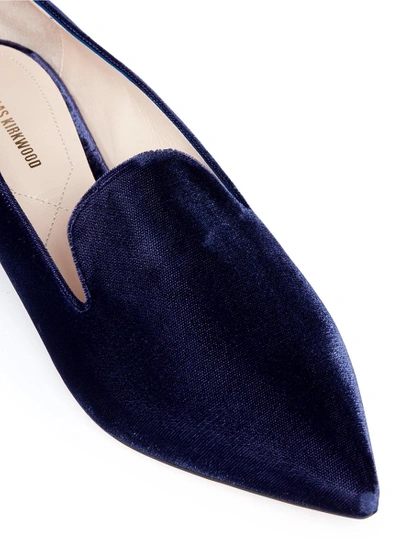 Shop Nicholas Kirkwood 'casati' Faux Pearl Heel Velvet Skimmer Loafers