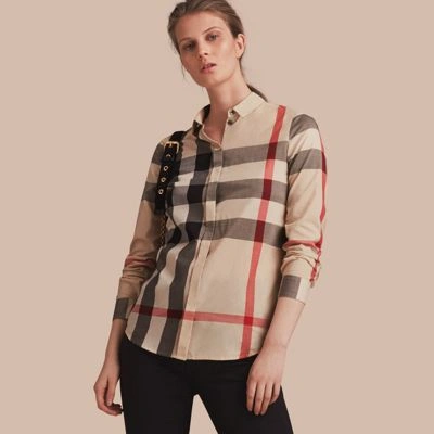 Shop Burberry Check Cotton Shirt In New Classic Check