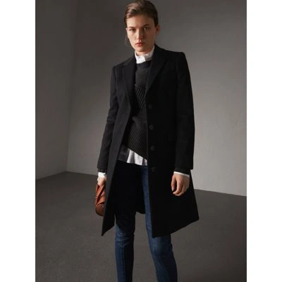 Burberry Wool Cashmere Tailored Coat In Black | ModeSens