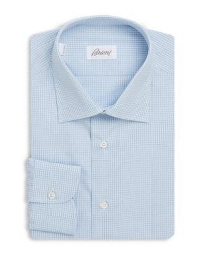 Shop Brioni Cotton Dress Shirt In Light Blue
