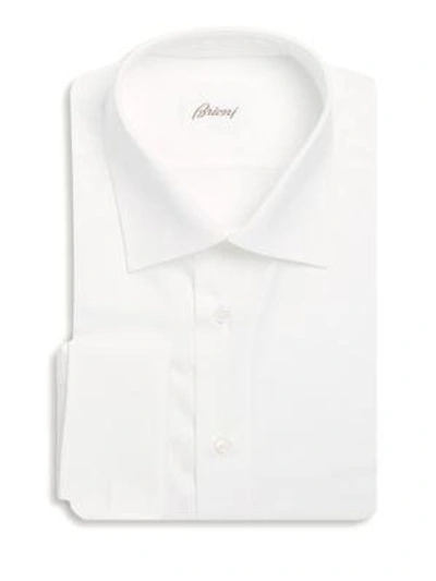 Shop Brioni Buttoned Cotton Dress Shirt In White