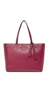 Tory Burch Mcgraw Leather Tote - Burgundy In Imperial Garnet/gold