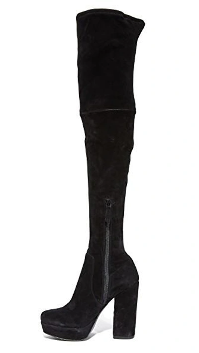 Shop Alice And Olivia Hampton Thigh High Boots In Black