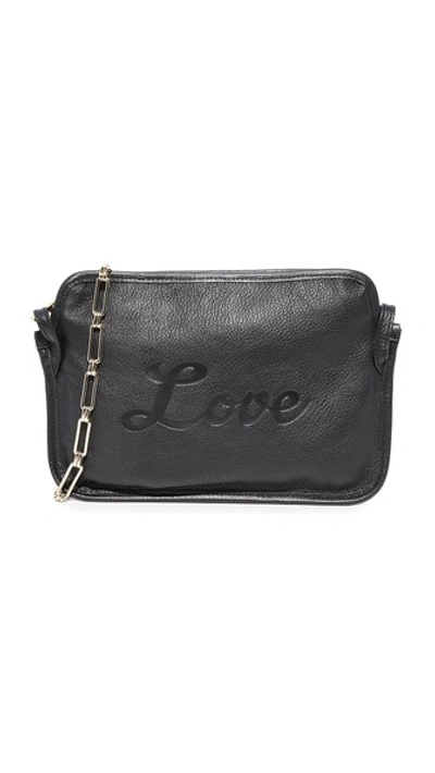 Shop Edie Parker Amy Love Leather Cross Body Bag In Black