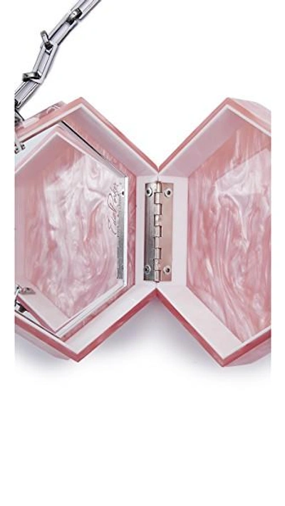 Shop Edie Parker Mini Macy Kiss Clutch In Rose Quartz