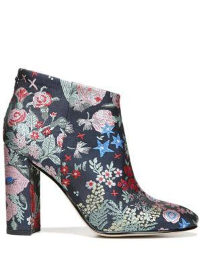Shop Sam Edelman Cambell Embroidered Booties In Grey Mult