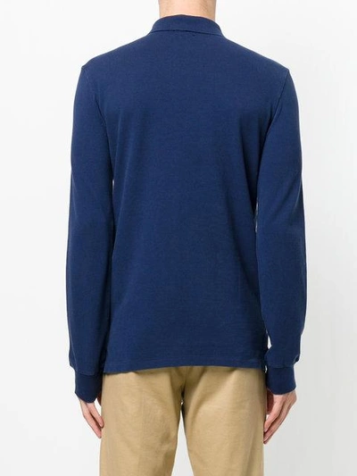 Shop Polo Ralph Lauren Classic Long Sleeve Polo In Blue