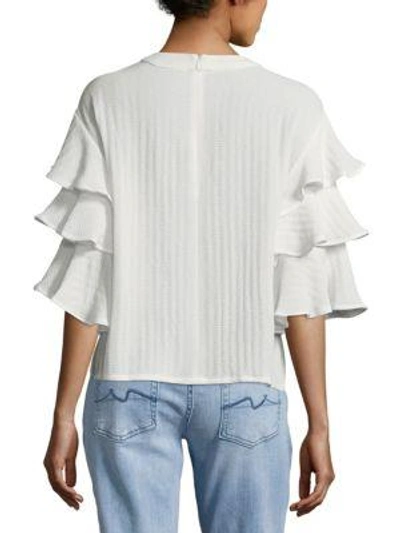 Shop Endless Rose Ruffle Sleeve Blouse In Off White