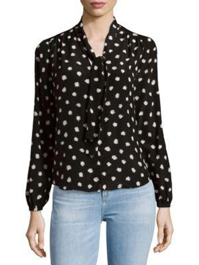 Shop Rebecca Taylor Dandelion Silk Blouse In Black