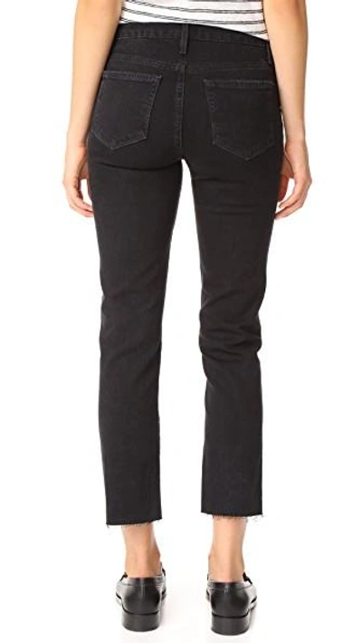 Shop Paige Jacqueline Straight Leg Jeans With Raw Hem In Riot