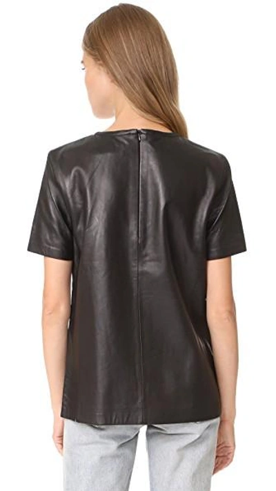 Shop Mackage Tatiana Leather Top In Black