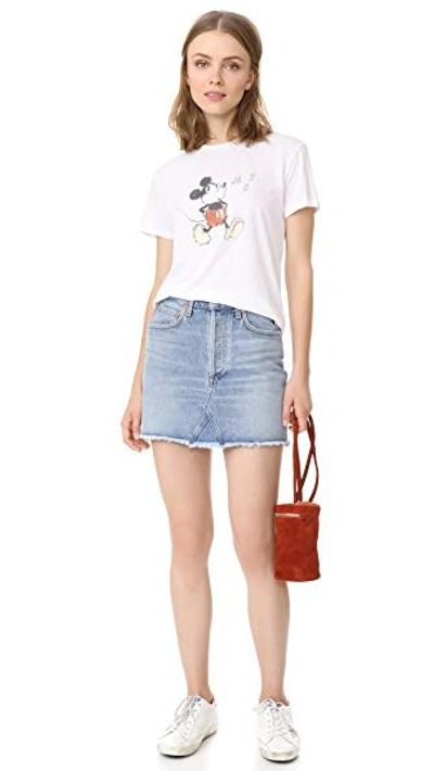 Shop David Lerner Whistling Mickey Crew Neck Tee In White