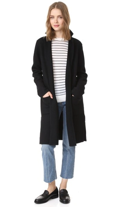 Madewell Camden Sweater Coat In True Black