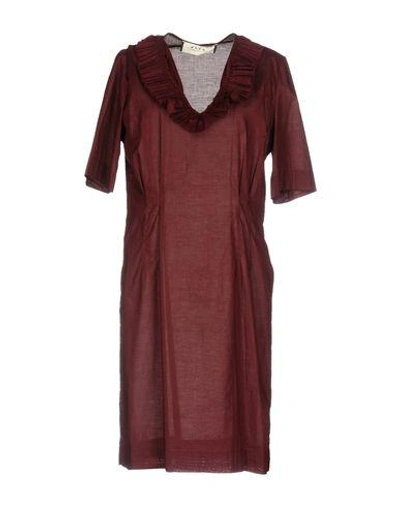 Shop Marni Knee-length Dresses In Deep Purple