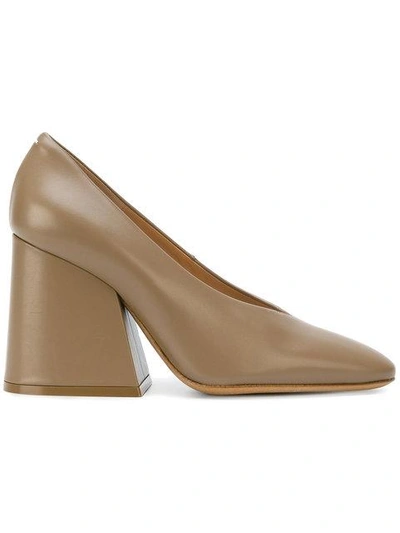 Shop Maison Margiela Flared Heel Pumps - Neutrals