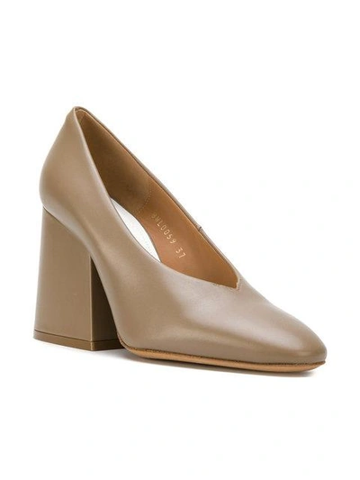 Shop Maison Margiela Flared Heel Pumps - Neutrals