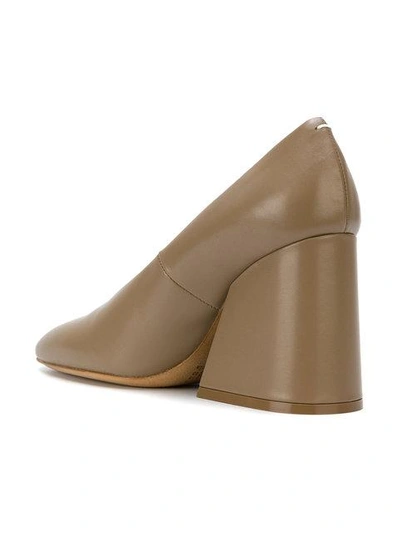 Shop Maison Margiela Flared Heel Pumps - Neutrals