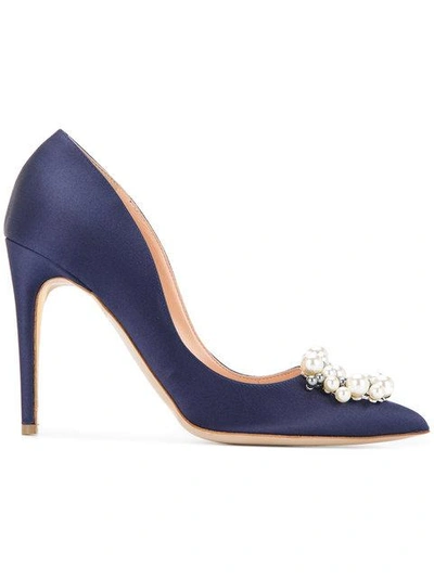 Shop Rupert Sanderson Embellished Pointed Toe Pumps