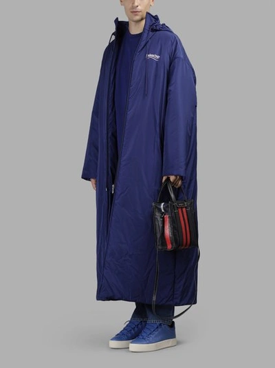 Shop Balenciaga Men's Blue Padded Raincoat