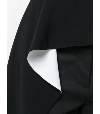 Shop Givenchy Black/white Draped Peplum Top