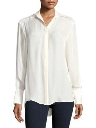 Paige Clemence Silk Top In White