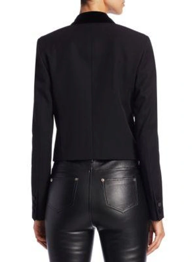 Shop Saint Laurent Embellished Wool Jacket In Black